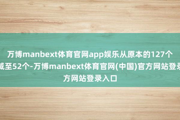 万博manbext体育官网app娱乐从原本的127个哨位减至52个-万博manbext体育官网(中国)官方网站登录入口