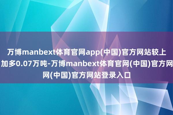 万博manbext体育官网app(中国)官方网站较上一个往复日加多0.07万吨-万博manbext体育官网(中国)官方网站登录入口